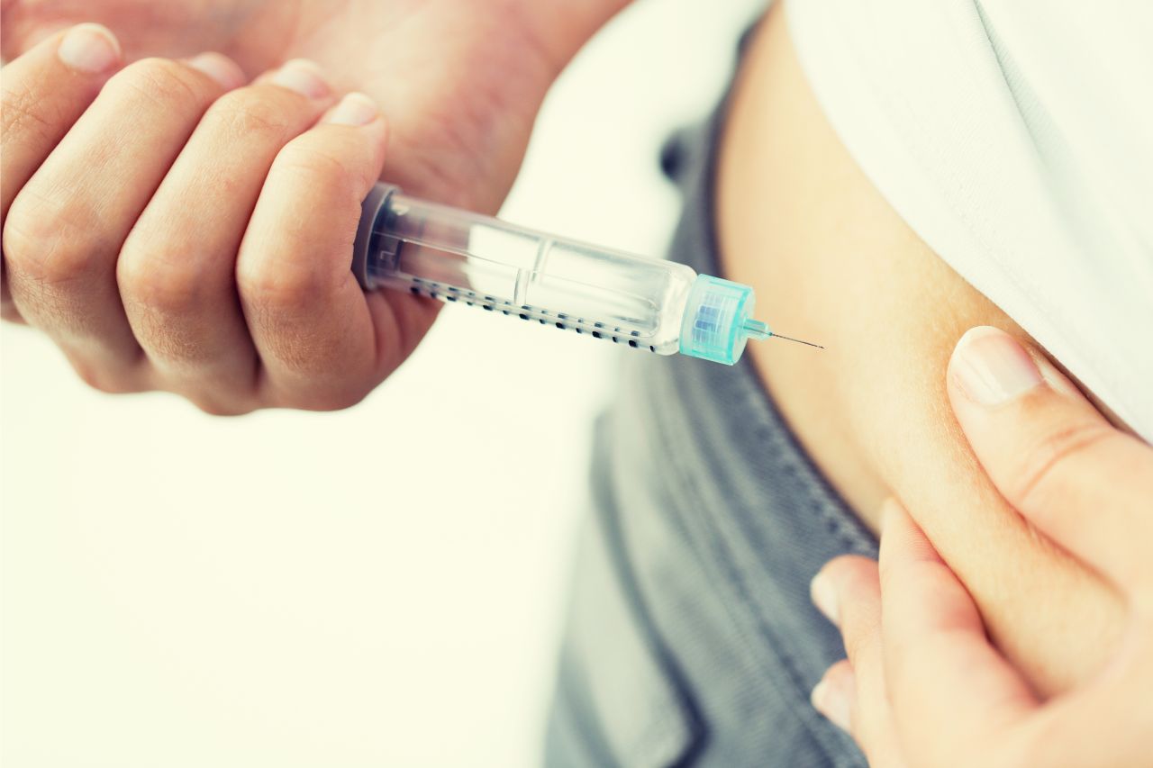 A woman doing hormone therapy