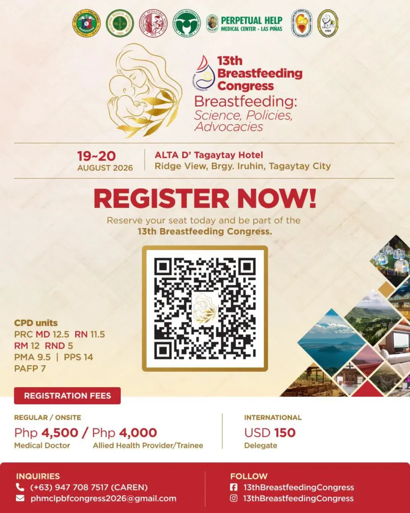 The 13th Breastfeeding Congress is happening on August 19 to 20 at ALTA D' Tagaytay Hotel.