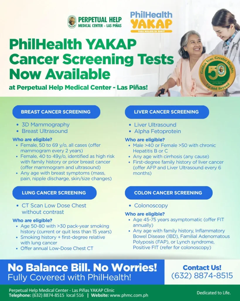 PhilHealth YAKAP Cancer Screening Tests