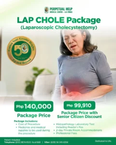 Laparoscopic Cholecystectomy (Lap Chole) Package now comes with a Senior Citizen Discount, bringing the package price down to just Php 99,910.